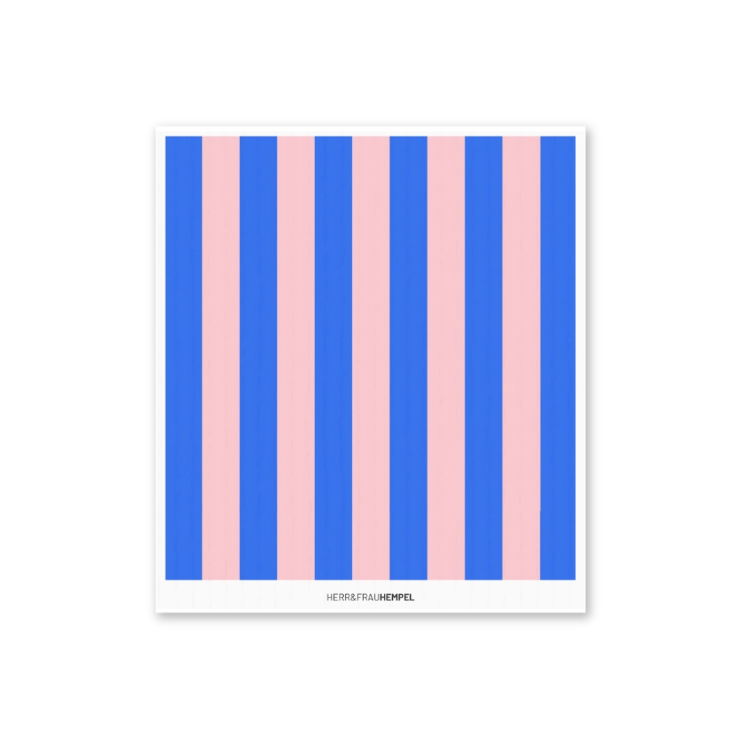 Schwammtuch Streifen blau/rosa