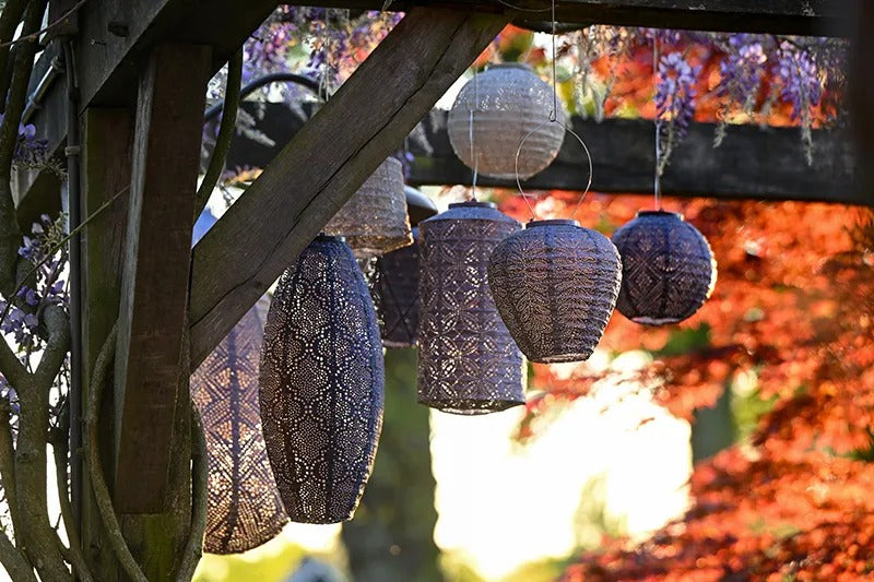 Solar Lampion Folia lang oval light taupe