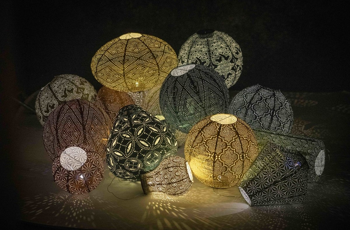 Solar Lampion Folia rund sage