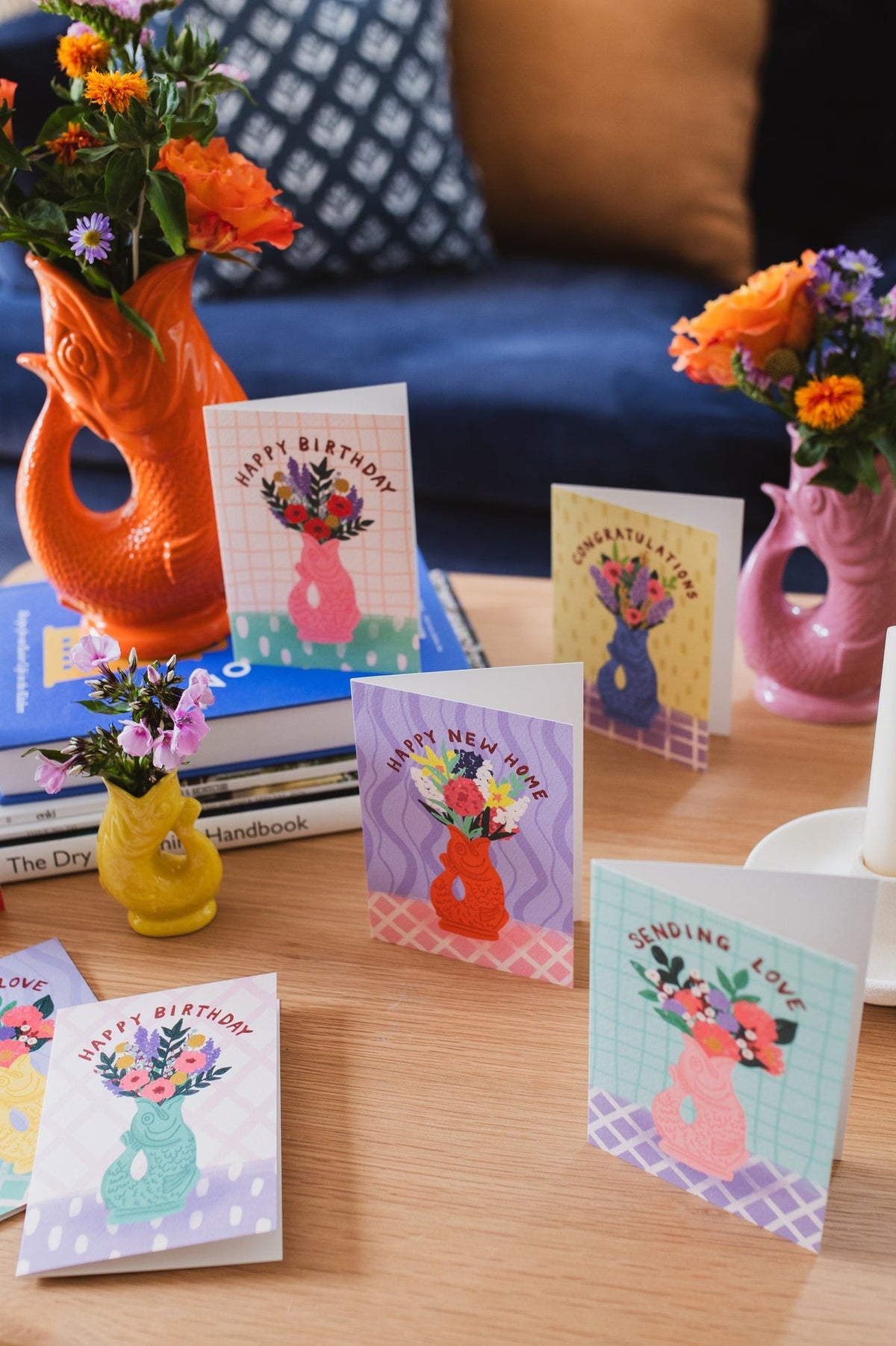 Postkarte Congratulations Gluckigluck blau