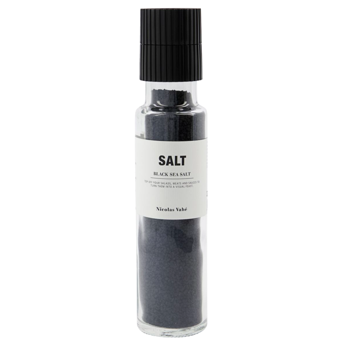 Salzmühle mit Salz schwarz