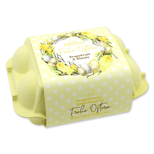 Schafmilchseife in Eierkarton gelb Classic/Grapefruit