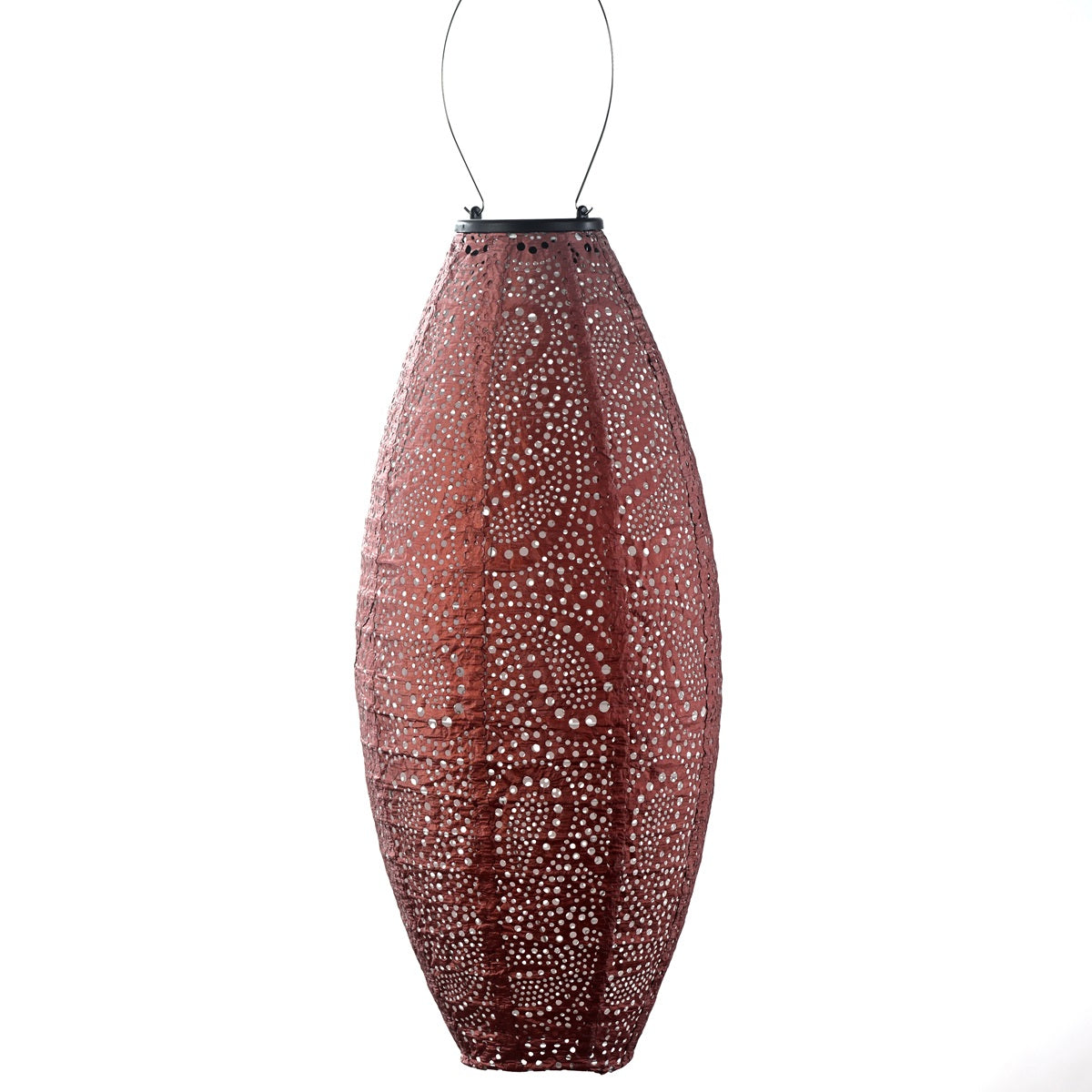 Solar Lampion Paisley lang oval kupfer