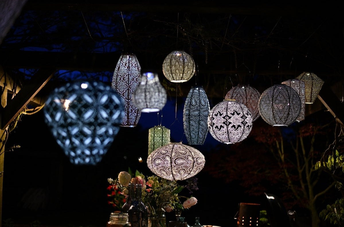 Solar Lampion Paisley Oval taupe