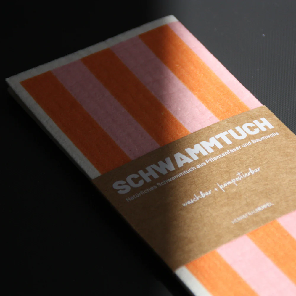 Schwammtuch Streifen pink/orange